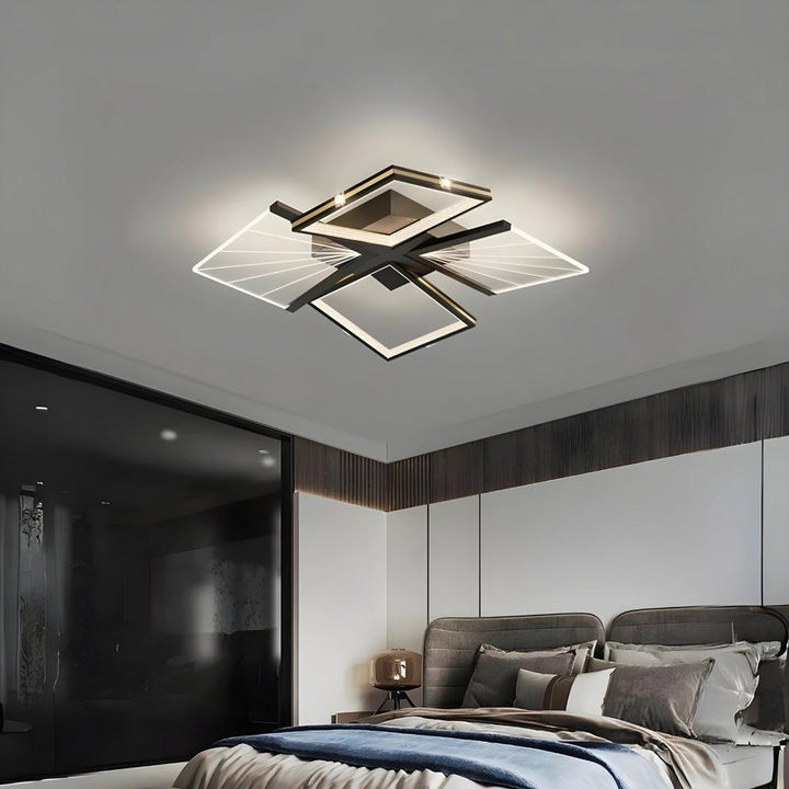 Plafoniera LED 65W Negru/Auriu - LightAura